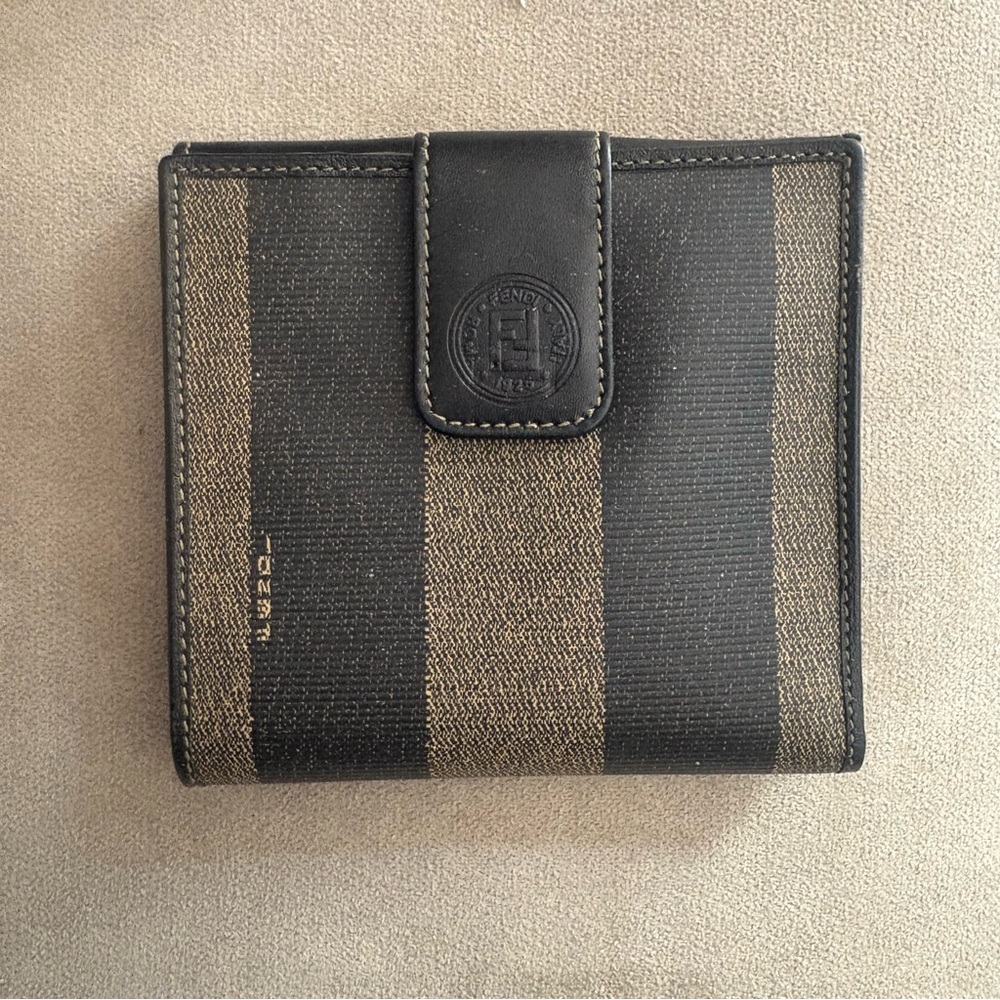 Fendi Black and Tan Striped Wallet - Picture 2 of 12